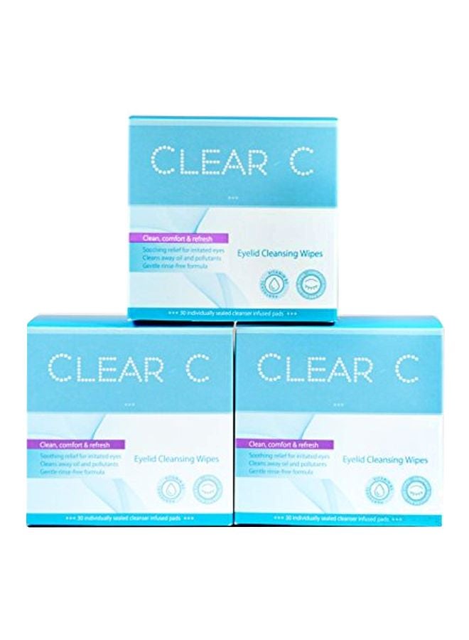 Pack Of 3 Clear C Eyelid Cleansing Wipes