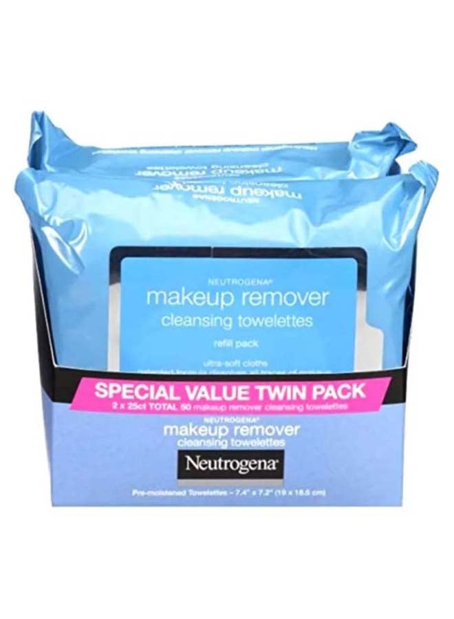 Pack Of 2 Makeup Remover Cleansing Towelettes 7.4 x 7.2 inchesinch