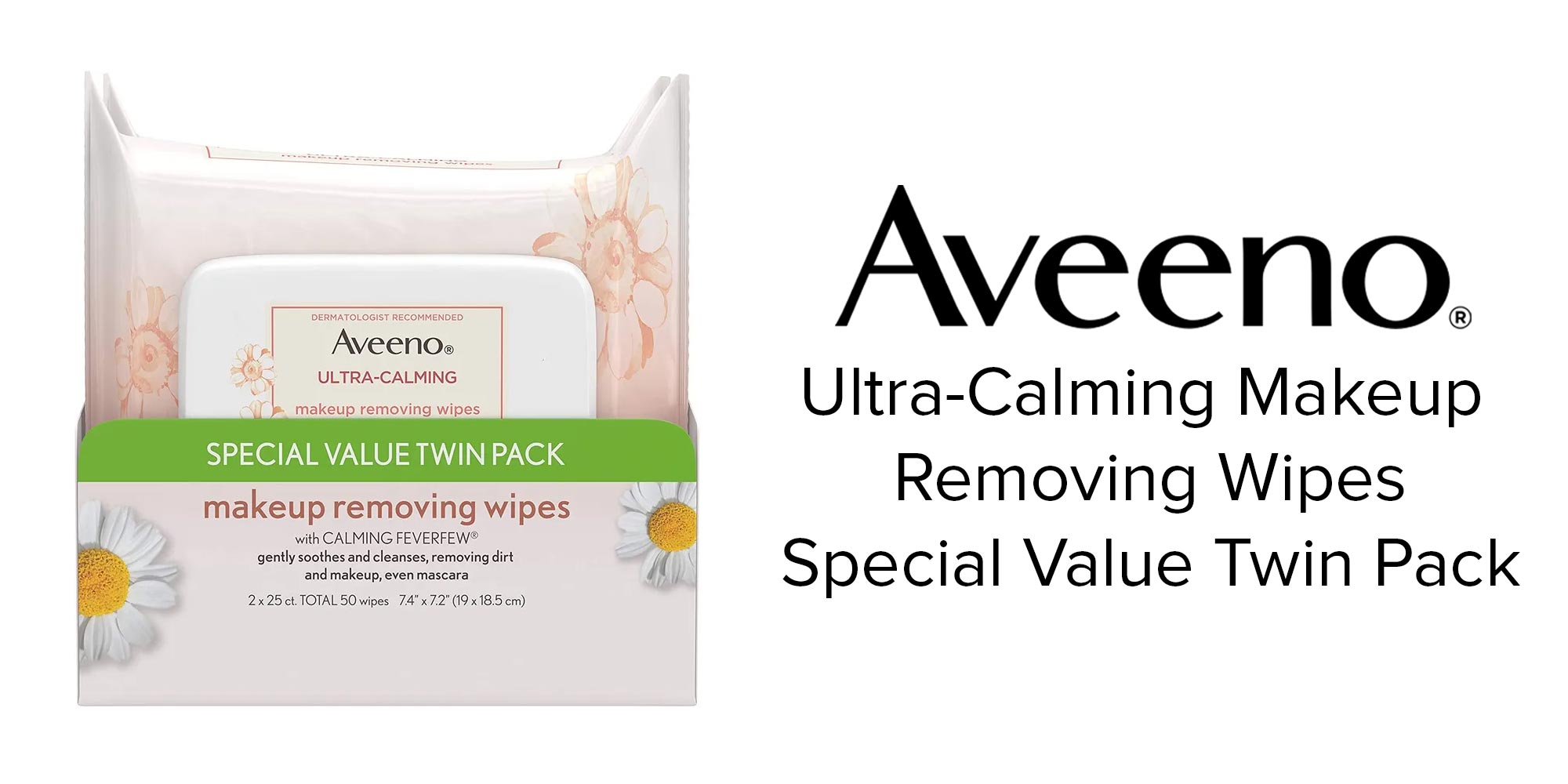 Pack Of 2 Ultra-Calming Makeup Removing Wipe 7.4 x 7.2inch