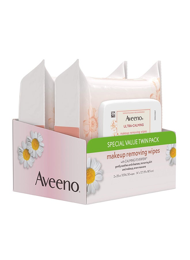 Pack Of 2 Ultra-Calming Makeup Removing Wipe 7.4 x 7.2inch