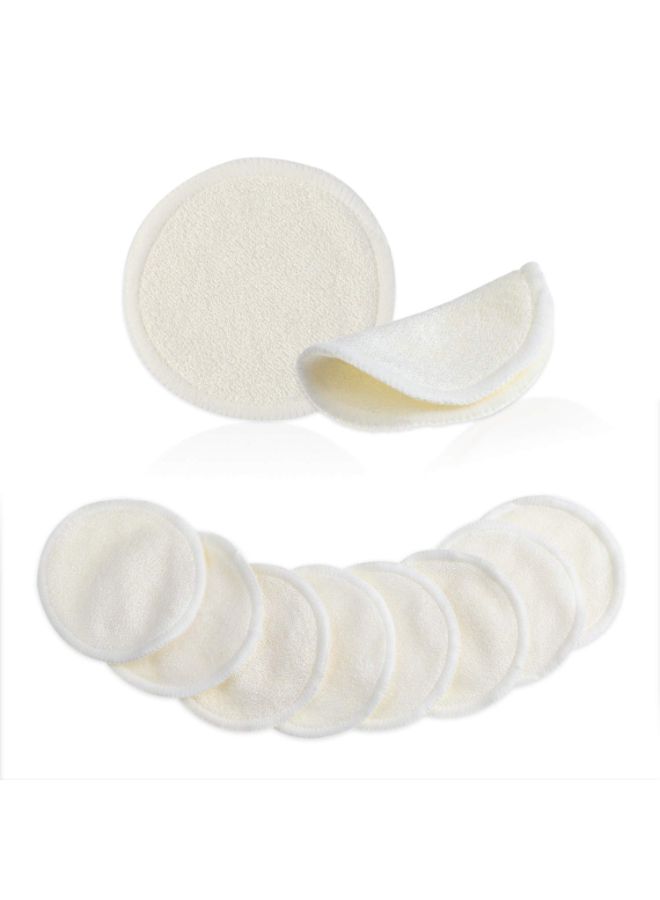 16-Piece Bamboo Makeup Remover Pad With Laundry Bag White 2 x 1 x 3inch