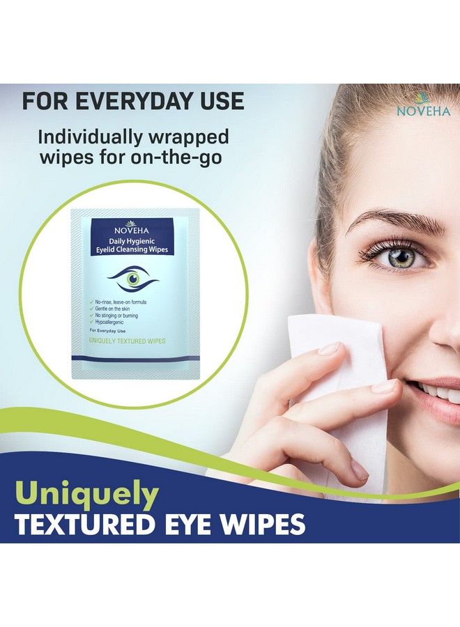 Daily Hygienic Eyelid & Lash Wipes | For Blepharitis & Itchy Eyes Demodex | Box Of 60 Individually Wrapped Eyelash Wipes Natural Makeup Remover & Daily Cleanser