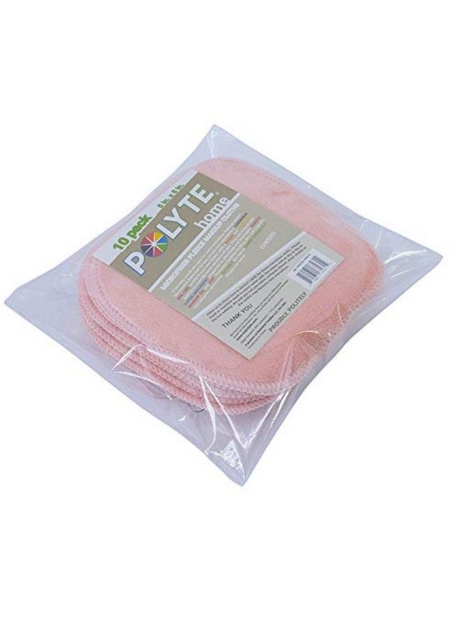 Premium Hypoallergenic Microfiber Fleece Makeup Remover And Facial Cleansing Cloth 5 X 5 In 10 Pack (Light Coral)