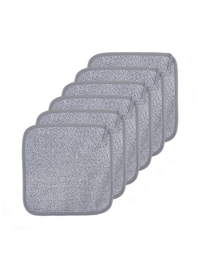 Premium Hypoallergenic Microfiber Makeup Remover And Facial Cleansing Cloth 8 X 8 In 6 Pack (Gray)