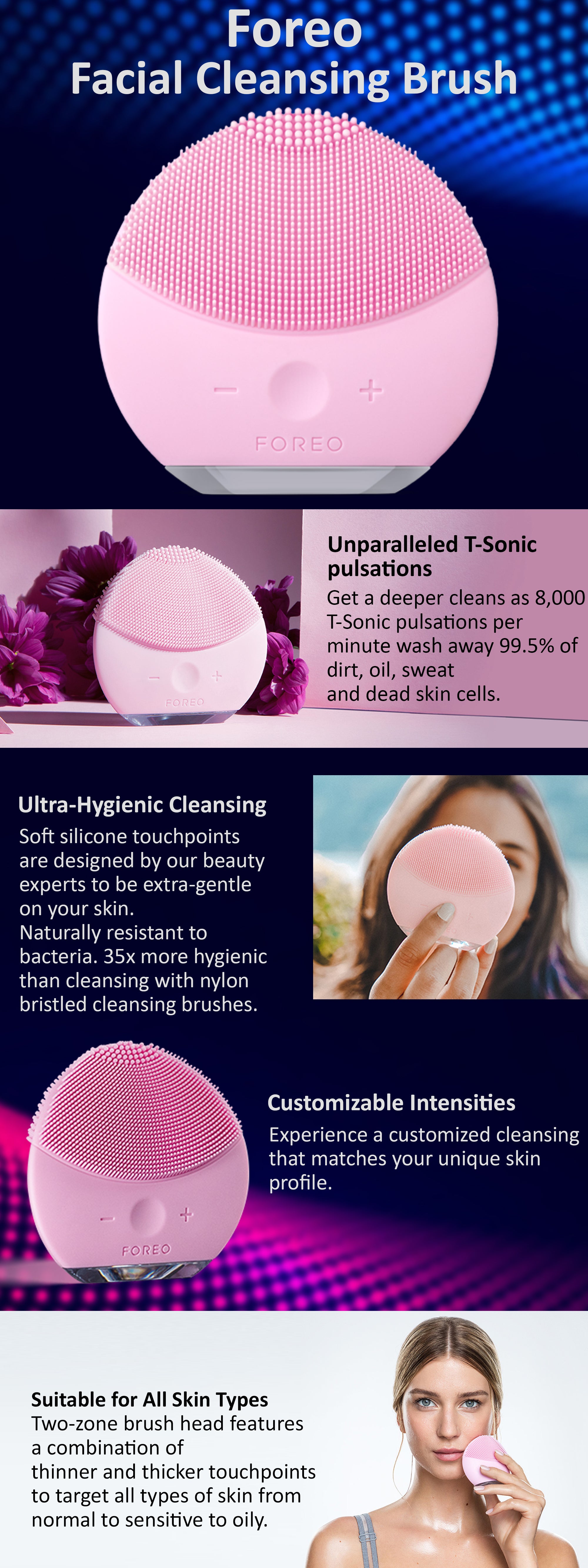 Luna Mini 2 Facial Cleansing Brush Pearl Pink