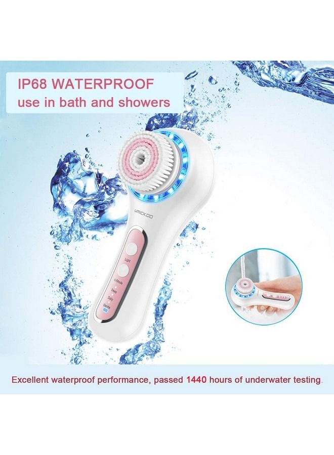 Facial Cleansing Brush ,Rechargeable IPX7 Waterproof with 5 Brush Heads Face Brush Use for Exfoliating Massaging and Deep Cleansing Multi