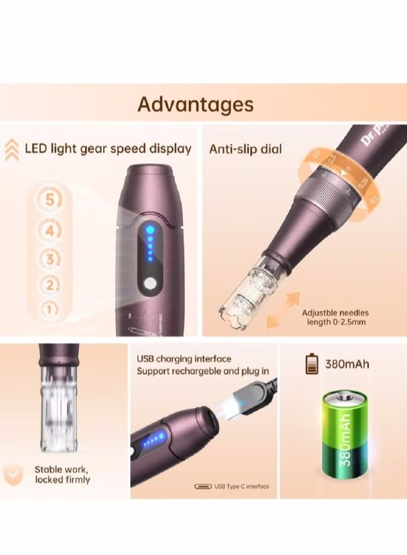 Dr.pen A10 Microneedling Pen Wireless Electric Derma Pen with 2 Replacement Cartridges