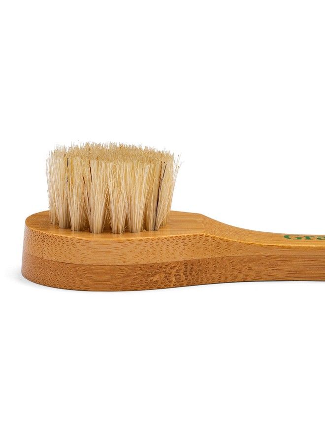 Manual Facial Brush Dry Brushing Scrubber Natural Bristles For Exfoliation Promotes Lymphatic Drainage Deep Cleansing Gentle Pore Cleaning For Glowing Soft Skin Wooden Handle