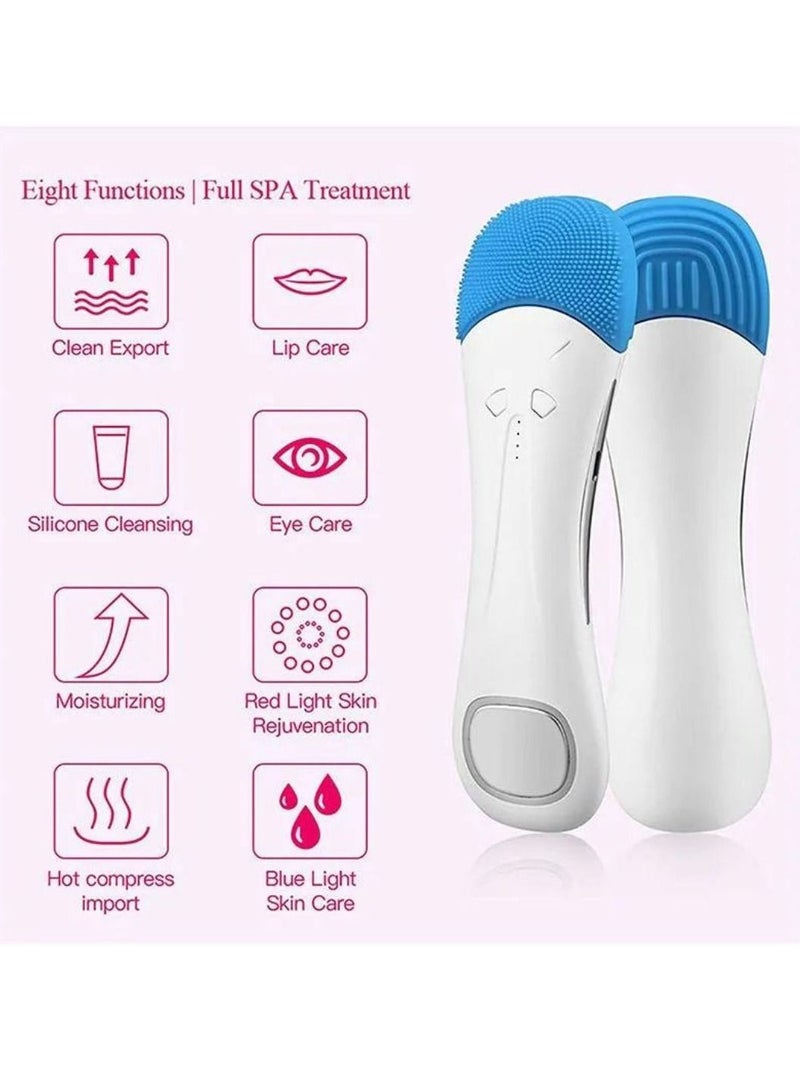 Facial Cleansing Brush Waterproof Electric Reachargeable Face Cleansing Brush Device for Deep Cleaning Gentle Skin Care Brush