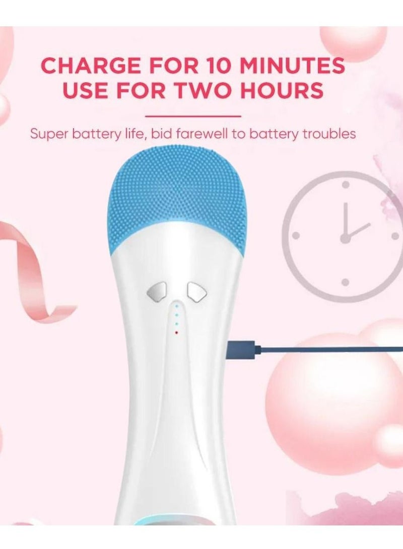 Facial Cleansing Brush Waterproof Electric Reachargeable Face Cleansing Brush Device for Deep Cleaning Gentle Skin Care Brush