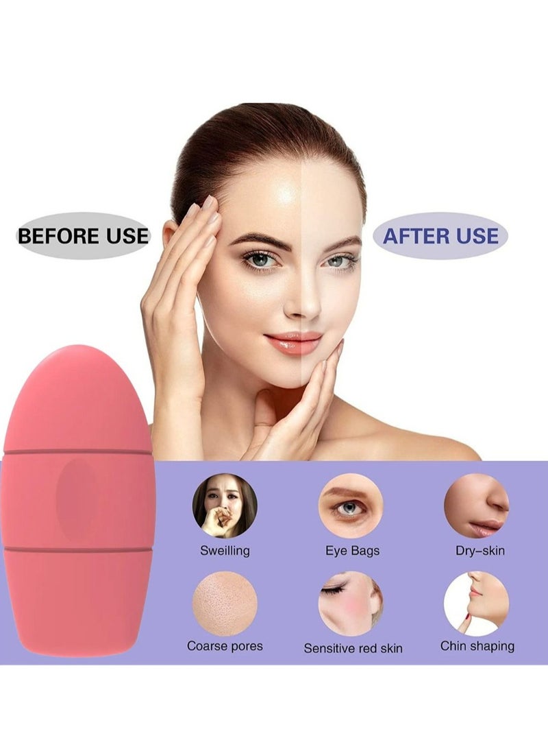 Facial Cleansing Brush 3-in-1 Electric Silicone Face Scrubber + Ice Mold Ice Maker for Face with Anti-Leak& Drip System, Contour Cube Ice Roller