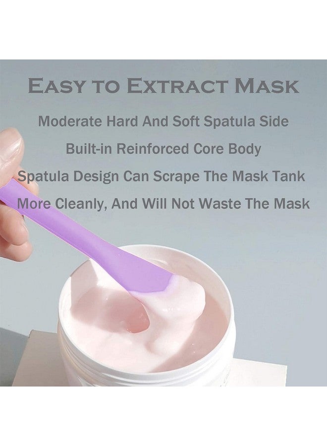 Silicone Facial Mask Applicator Face Masks Skincare Brush Facial Scrubber Doublehead Lotion Spatula Scoop For Makeupfoundationcreamlotionmoisturizergelpeelmud Masks (Purple+Gray)