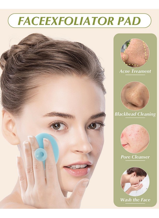 Face Scrubber 8 Pcs Silicone Face Scrubber Exfoliator For Women Face Cleansing Brush Blackhead Acne Pore Pad For Deep Cleaning Skin Care