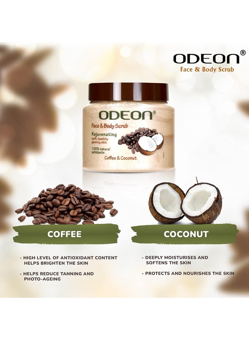 Odeon Coffee Coconut Rejuvenating Exfoliating Body Scrub 300ml