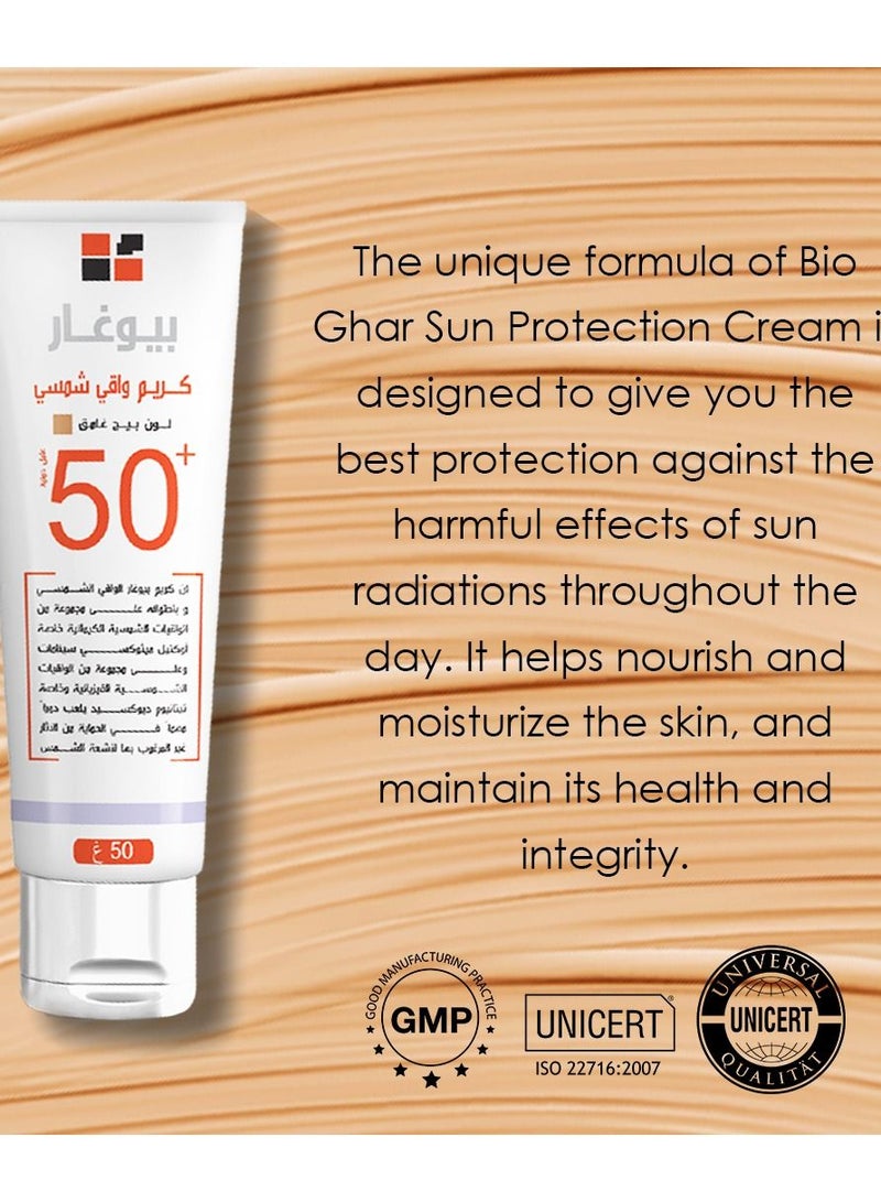 Sunblock SPF50+ dark beige color 50gm