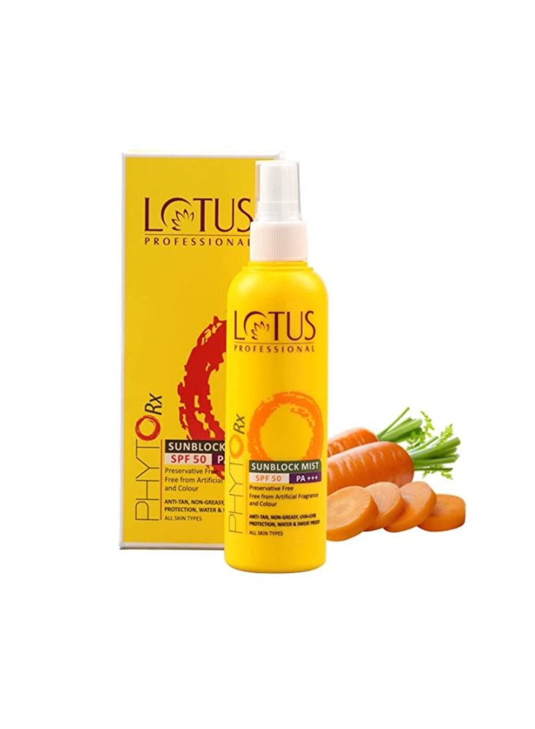 Lotus Professional PhytoRx Anti - Tan Sunscreen Sunblock Mist | SPF 50 | With Preservative Free Vitamin E | 100ml