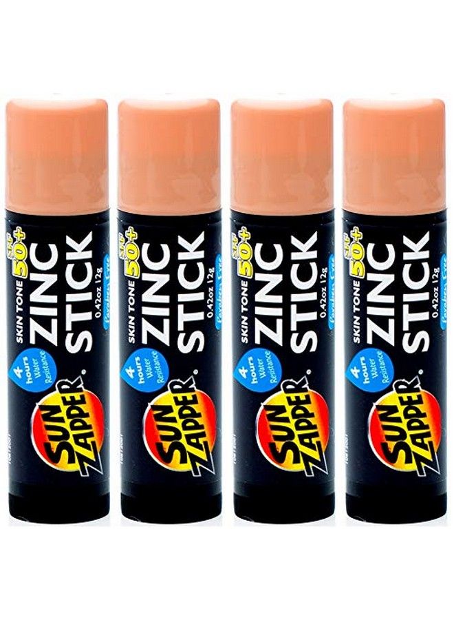 Zinc Stick Spf 50+ Sunscreen (4 Pack) 0.42 Oz Stick Skin Tone