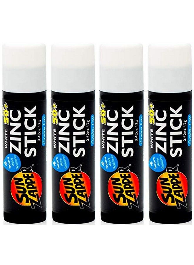 Zinc Stick Spf 50+ Sunscreen (4 Pack) 0.42 Oz Stick White