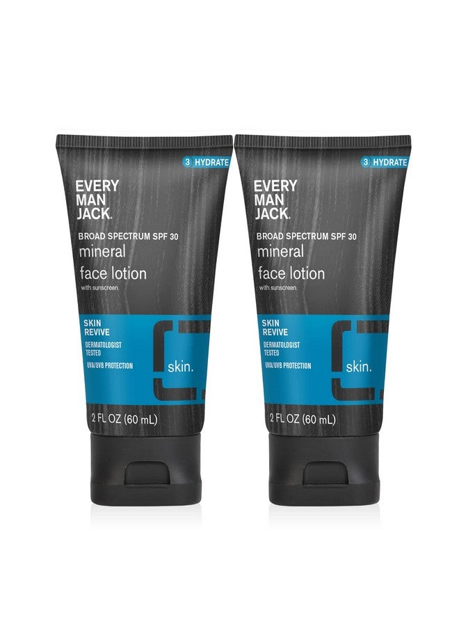 Very Man Jack Men'S Mineral Face Lotion With Broad Spectrum Spf 30 Sunscreen Dermatologist Tested Uva/Uvb Protection Daily Moisturizer To Protect And Relieve Dry Skin 2Fl Oz 2 Pack