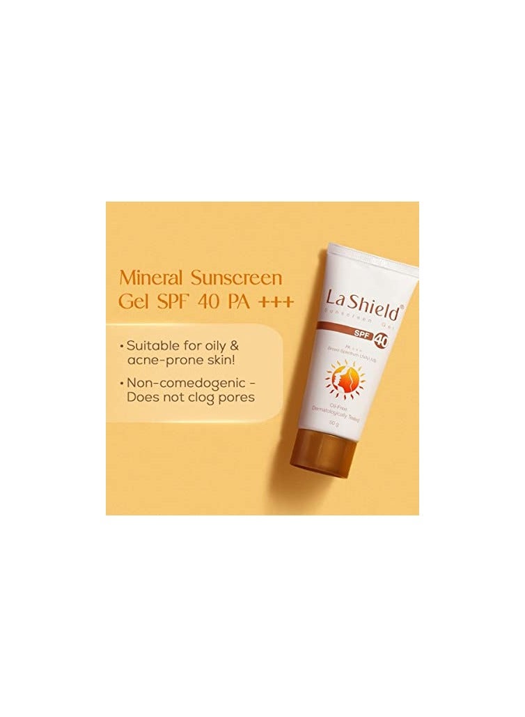 La Shield  Mineral Based Sunscreen Gel  Suitable For All Skin Types, 50 Grams