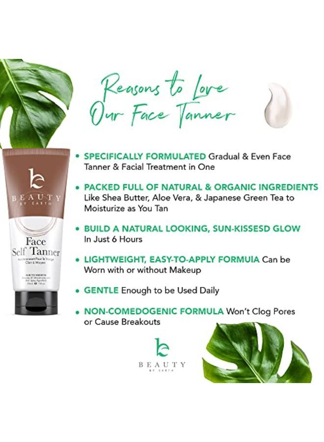 Face Self Tanner Tanning Lotion - Fair To Medium Self Tanning Lotion Fake Tan, Tanning Lotion Self Tanner Face Tanner, Sunless Tanner For Face, Buildable Natural Glow, Self Tan Sunless Tanning Lotion