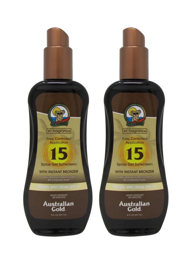 2-Piece Sunscreen Spray Gel With Instant Bronzer SPF15