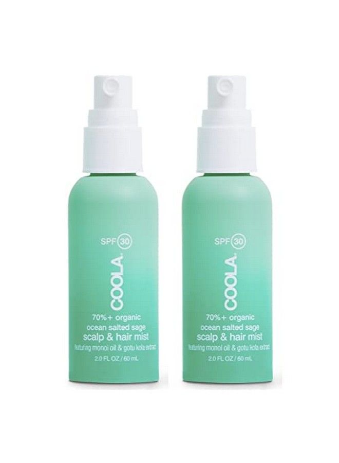 Organic Scalp Spray & Hair Sunscreen Mist With Spf 30 Dermatologist Tested Hair Care For Daily Protection Vegan And Gluten Free Ocean Salted Sage 2 Fl Oz 2 Pack