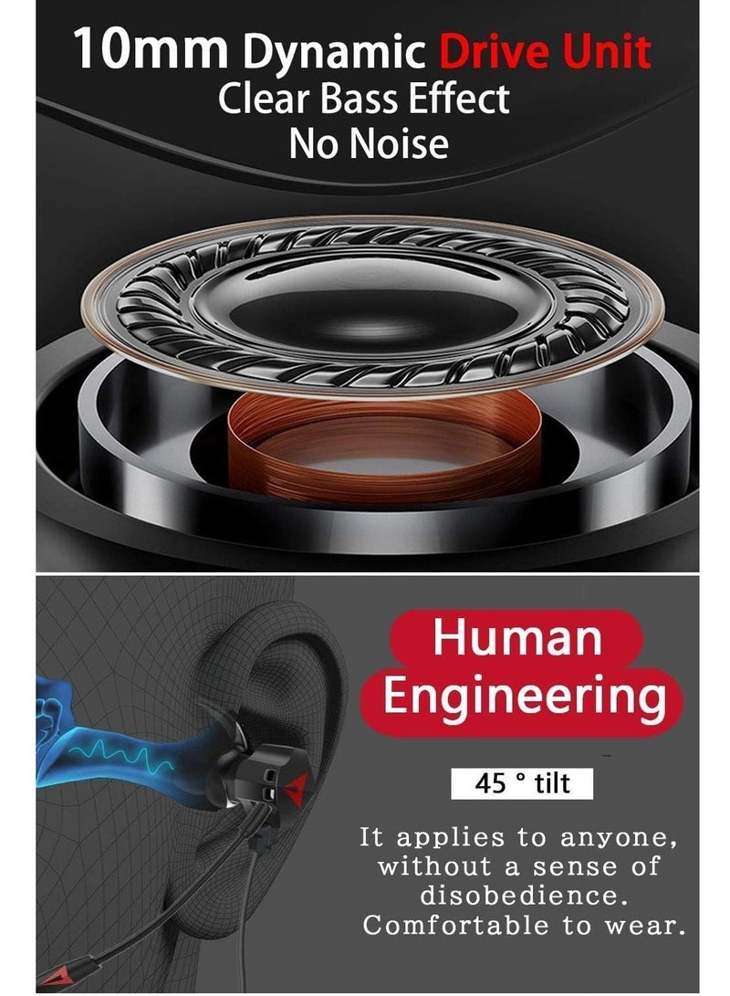 Wired Earbuds with Microphone, Battle Buds Gaming Dual Volume Control, Headset Mic, Earphones for Mobile Gaming, Switch, Xbox One, PS4, PS5, PC