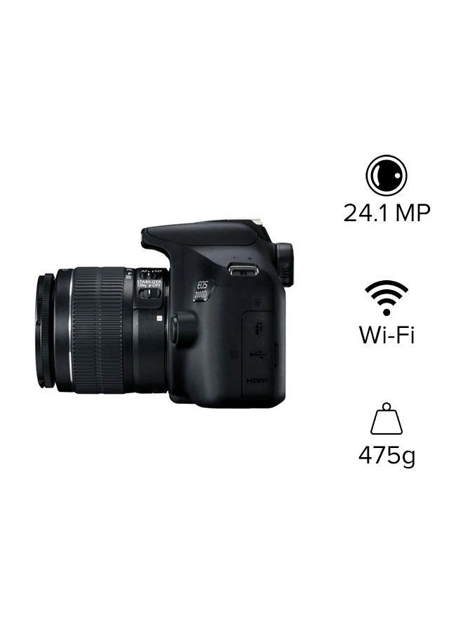 EOS 2000D DSLR Camera With 18-55 DC Lens 24.1 MP APS-C Sensor Optical Viewfinder