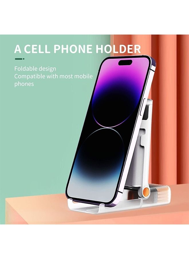 Laptop Cleaner Kit 8 in 1 Keyboard Cleaning Set Screen Swipe and Brush with Cell Phone Stand Earphone Pen for Airpod Key Puller Spray Bottle Computer/MacBook/Keyboard/iPad