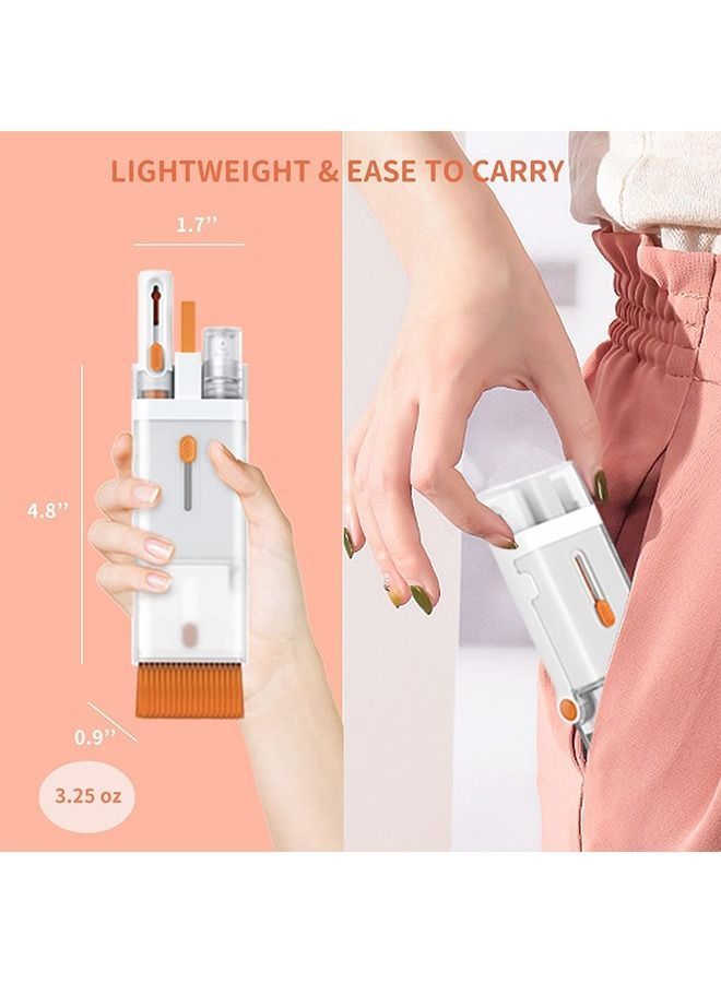 DMG Laptop Cleaner Kit 8 in 1 Keyboard Cleaning Set Screen Swipe and Brush with Cell Phone Stand Earphone Pen for Airpod Key Puller Spray Bottle Computer/MacBook/Keyboard/iPad