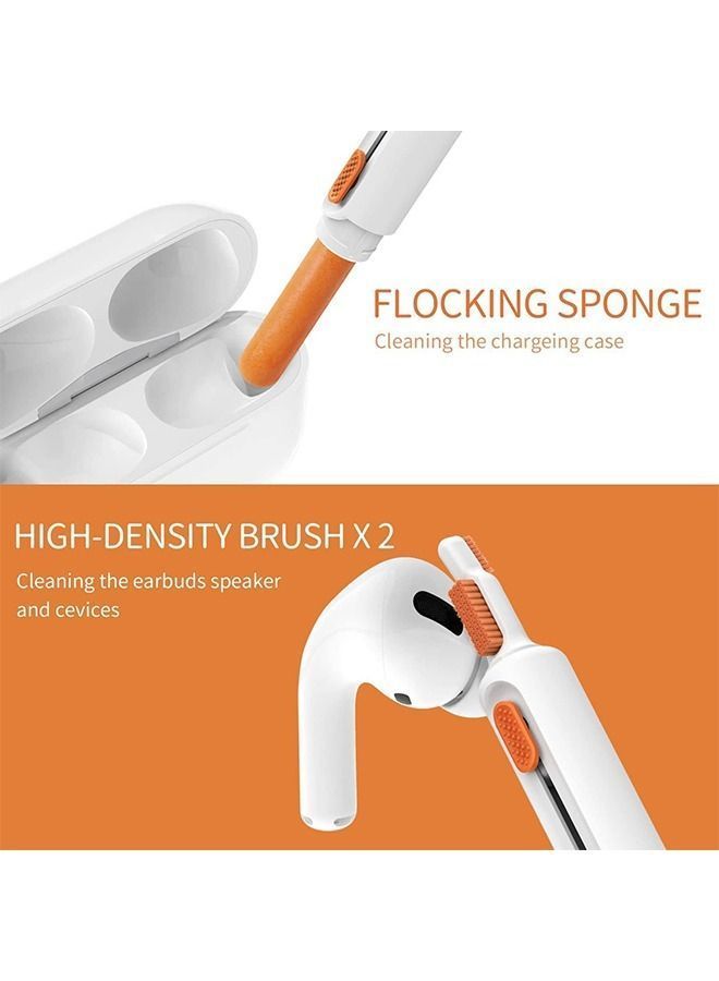 Laptop Cleaner Kit 8 in 1 Keyboard Cleaning Set Screen Swipe and Brush with Cell Phone Stand Earphone Pen for Airpod Key Puller Spray Bottle Computer/MacBook/Keyboard/iPad