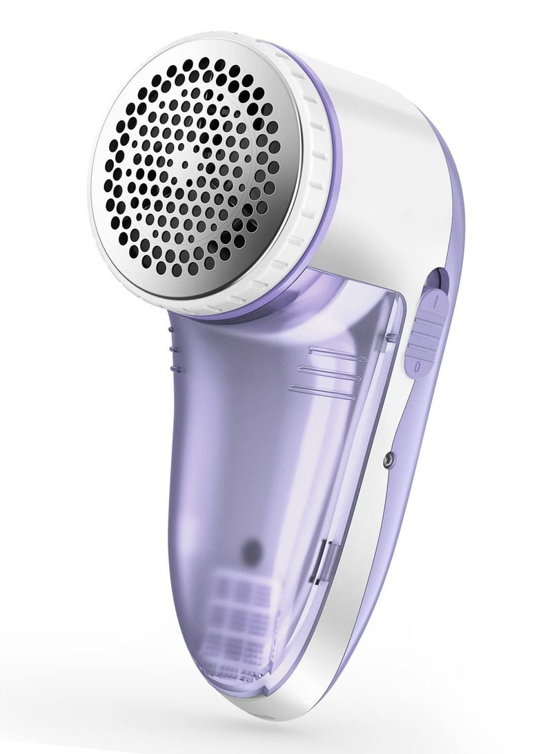 Fabric Shaver Defuzzer, Electric Lint Remover, Rechargeable Sweater with Stainless Steel 3-Leaf Blades Dual Protection Removable Bin