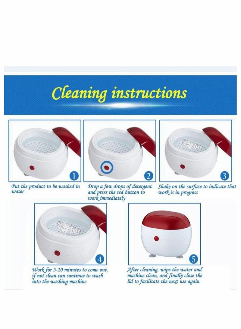 Mini Jewelry Cleaner, Ultrasonic Cleaner Cleaning Machine For Watches Rings Commercial Home Use
