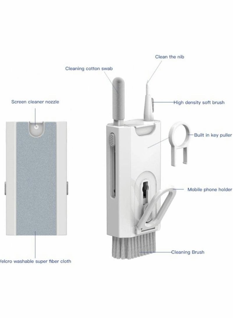 8 in 1 Electronic Cleaner Kit, Keyboard Kit with Brush, Multifunctional Cleaning Electronics Tool for Earphone, Keyboard, Laptop, Phone, PC Monitor (White)