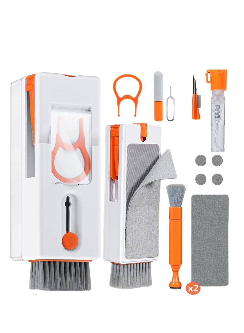 Keyboard Cleaning Brush Kit 11 in 1 Electronics Set Multi Cleaner Tool Multi-Function for Phone Camera Lens Computer with 3ml Mist Spray New Compact Design