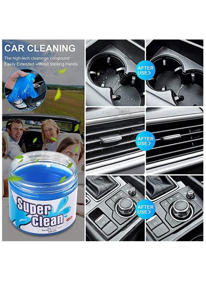 Cleaning Gel for Car, 1Pack Blue Car Dusting Mud Universal Soft Glue Cleaner, Used Dust Removal and of Air Conditioning Vents, Printers, Laptop Keyboards, Crevices