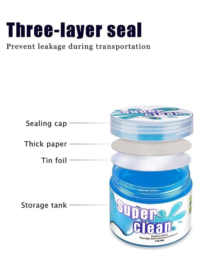 Cleaning Gel for Car, 1Pack Blue Car Dusting Mud Universal Soft Glue Cleaner, Used Dust Removal and of Air Conditioning Vents, Printers, Laptop Keyboards, Crevices