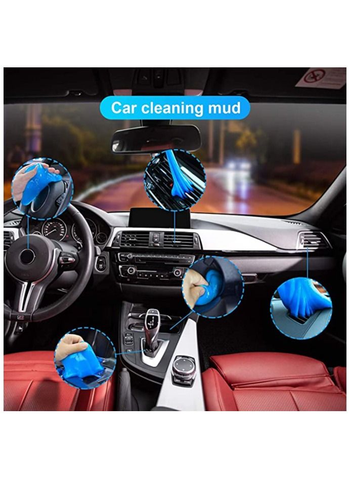 Cleaning Gel for Car, 1Pack Blue Car Dusting Mud Universal Soft Glue Cleaner, Used Dust Removal and of Air Conditioning Vents, Printers, Laptop Keyboards, Crevices