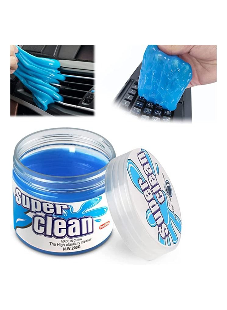 Cleaning Gel for Car, 1Pack Blue Car Dusting Mud Universal Soft Glue Cleaner, Used Dust Removal and of Air Conditioning Vents, Printers, Laptop Keyboards, Crevices