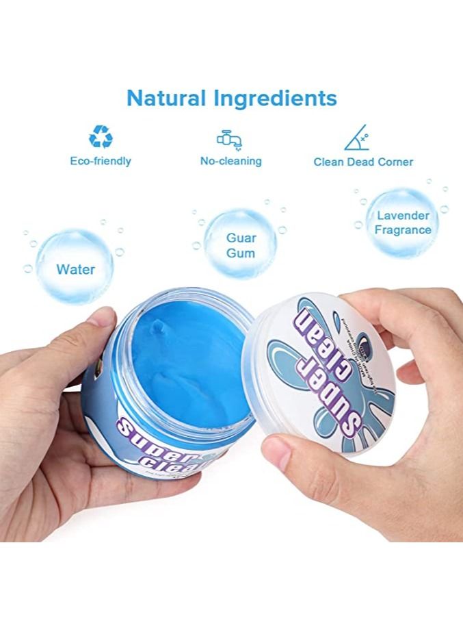 Cleaning Gel for Car, 1Pack Blue Car Dusting Mud Universal Soft Glue Cleaner, Used Dust Removal and of Air Conditioning Vents, Printers, Laptop Keyboards, Crevices