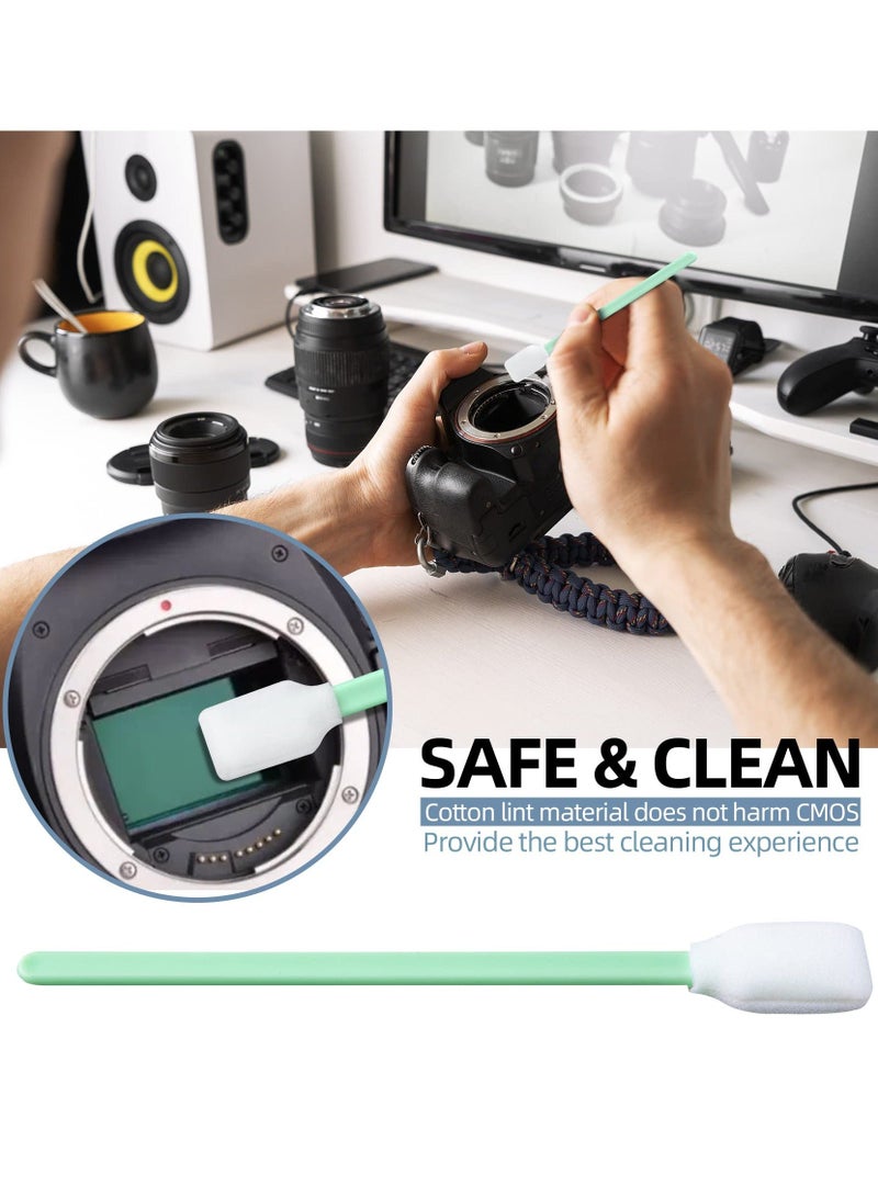 SYOSI Foam Cleaning Swabs, Lint-Free Swabs Tips Sponge Stick for Inkjet Printer, Camera, Optical Lens, and Electronics (100pcs)