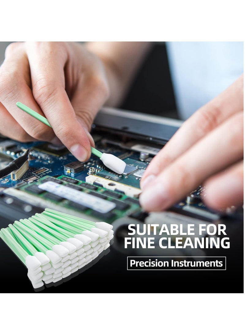 SYOSI Foam Cleaning Swabs, Lint-Free Swabs Tips Sponge Stick for Inkjet Printer, Camera, Optical Lens, and Electronics (100pcs)