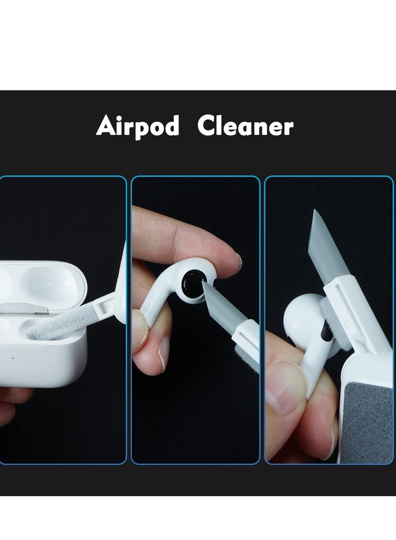 6-in-1 Keyboard Cleaner, Laptop Screen Electronic Cleaner Kit with Soft Brush Keycap Puller, for Airpod, Laptop, PC Monitor, TV, Earbud, Phone, Computer