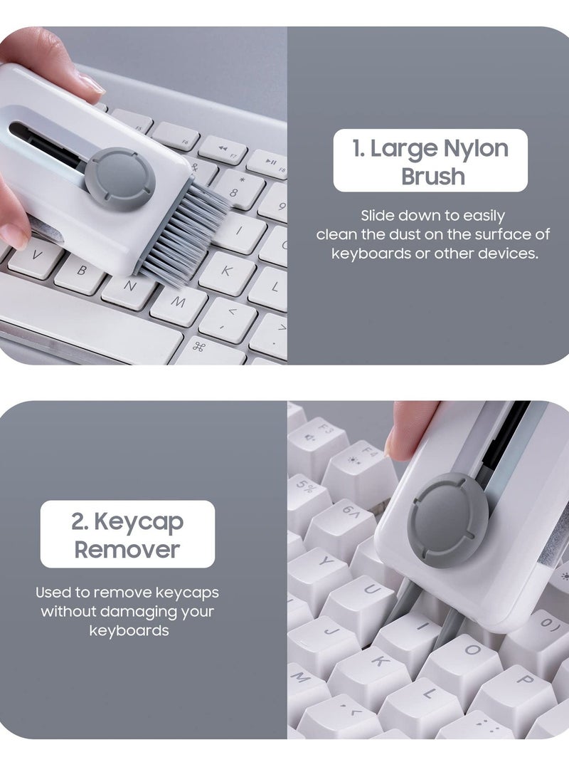 6-in-1 Keyboard Cleaner, Laptop Screen Electronic Cleaner Kit with Soft Brush Keycap Puller, for Airpod, Laptop, PC Monitor, TV, Earbud, Phone, Computer