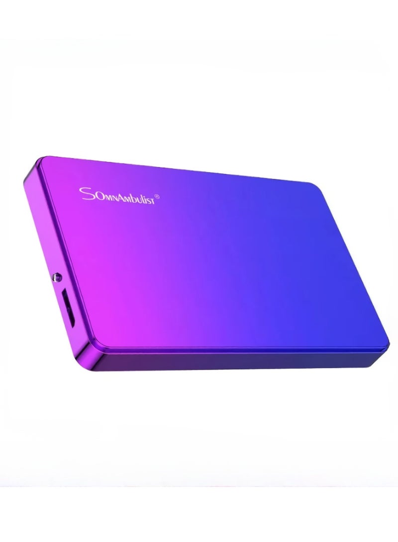 External Hard Drive, USB3.0 Ultra Slim HDD Storage Device, Portable Compact High-speed Mobile Hard Disk Compatible for Pc, Desktop, Mobiles, Laptop, Game Console, Ps4, (Gradient Blue Purple, 160GB)