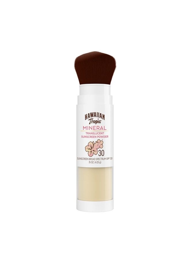Mineral Powder Sunscreen Brush, SPF 30 | SPF Powder Sunscreen for Face, Brush On Sunscreen Powder for Face, Translucent Powder Sunscreen, SPF 30