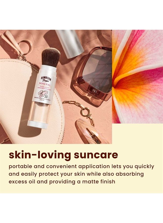 Mineral Powder Sunscreen Brush, SPF 30 | SPF Powder Sunscreen for Face, Brush On Sunscreen Powder for Face, Translucent Powder Sunscreen, SPF 30