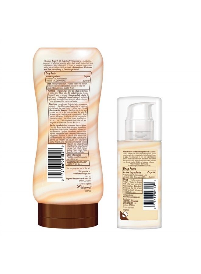 , SPF 30 Broad Spectrum Sunscreen, Silk Hydration Weightless Sunscreen Pack with 6oz Sunscreen Lotion and 1.7oz Sunscreen Face Lotion