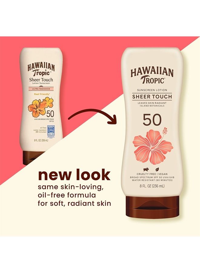 Sheer Touch Lotion Sunscreen, Moisturizing Broad-Spectrum Protection, SPF 50, 8 Ounces, Pack of 2